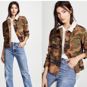 Madewell | Cropped Army Jacket in Cottontail Camo: Sherpa Edition | Size L